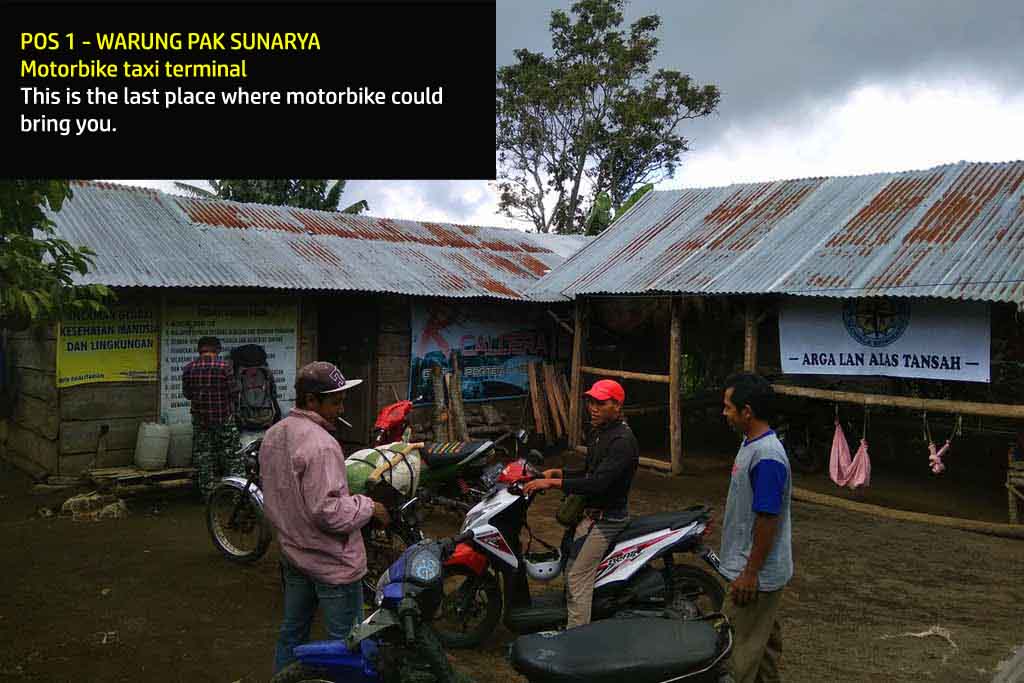 Motorbike base camp in Mt. Raung