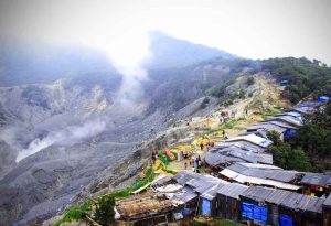 Th crater of Tangkuban Perahu and surround
