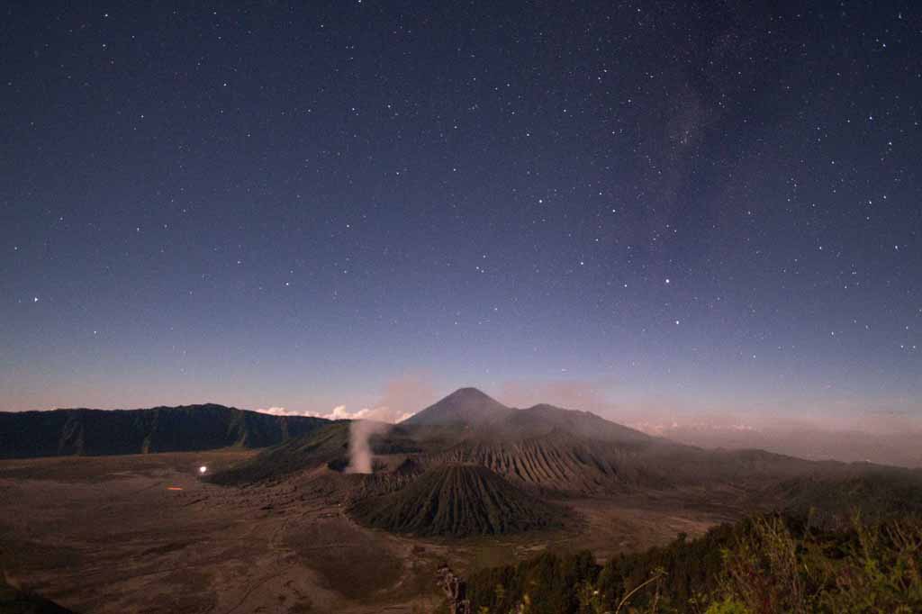 A clear sky of Bromo volcano